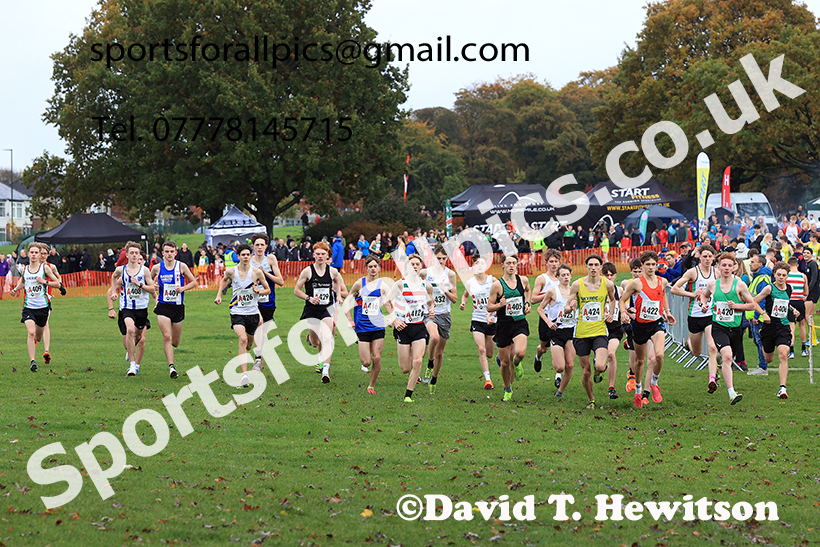 Mens under-17s, 2024 Northern Cross Country Relays, Graves Park, Sheffield.   Photo: David T. Hewitson/Sports for All Pics